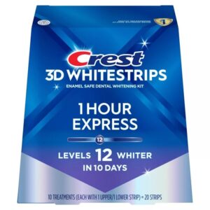 Crest 3D white white strips 1 hour express